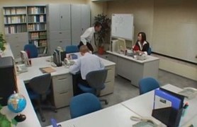 japanese office girl gets fucked by two